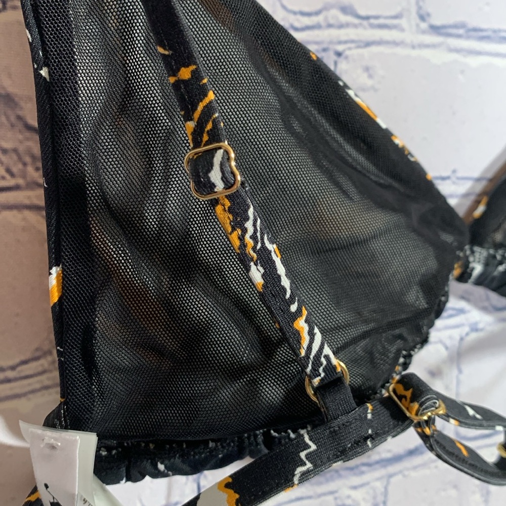 Andie Swim Womens Tropex Bikini Top Black Multicolor Print Beach Vacation L NWT - Picture 9 of 9